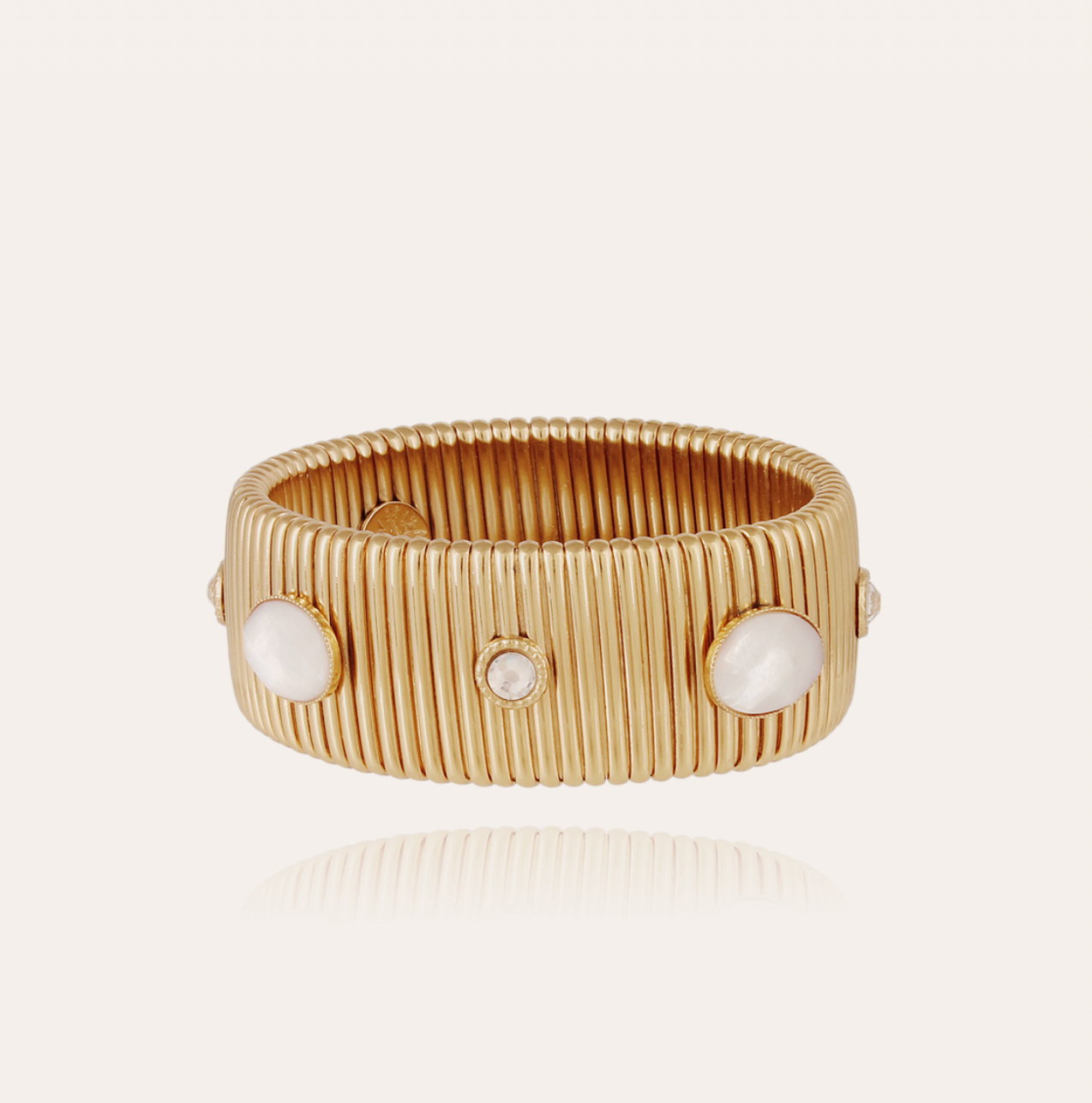 GAS BIJOUX STRADA BRACELET WHITE MOTHER OF PEARL STRASS