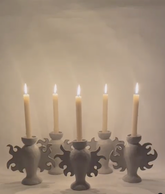 FLAME IVORY CANDLE HOLDER by ISABELLA WELLS
