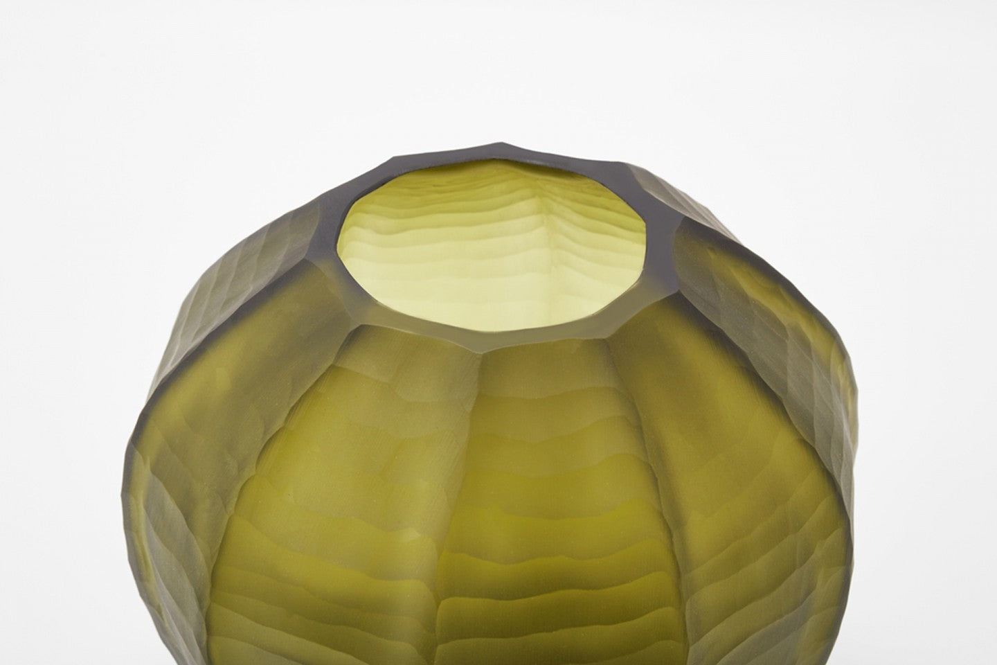 OLIVE BALLOON FROSTED VASE