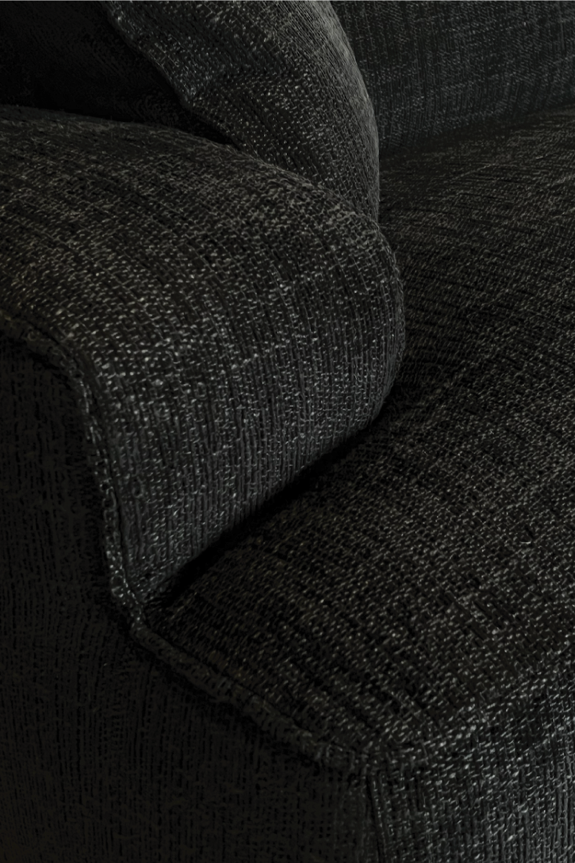 CUSTOM CHARCOAL CLOUD TEXTURED SOFA