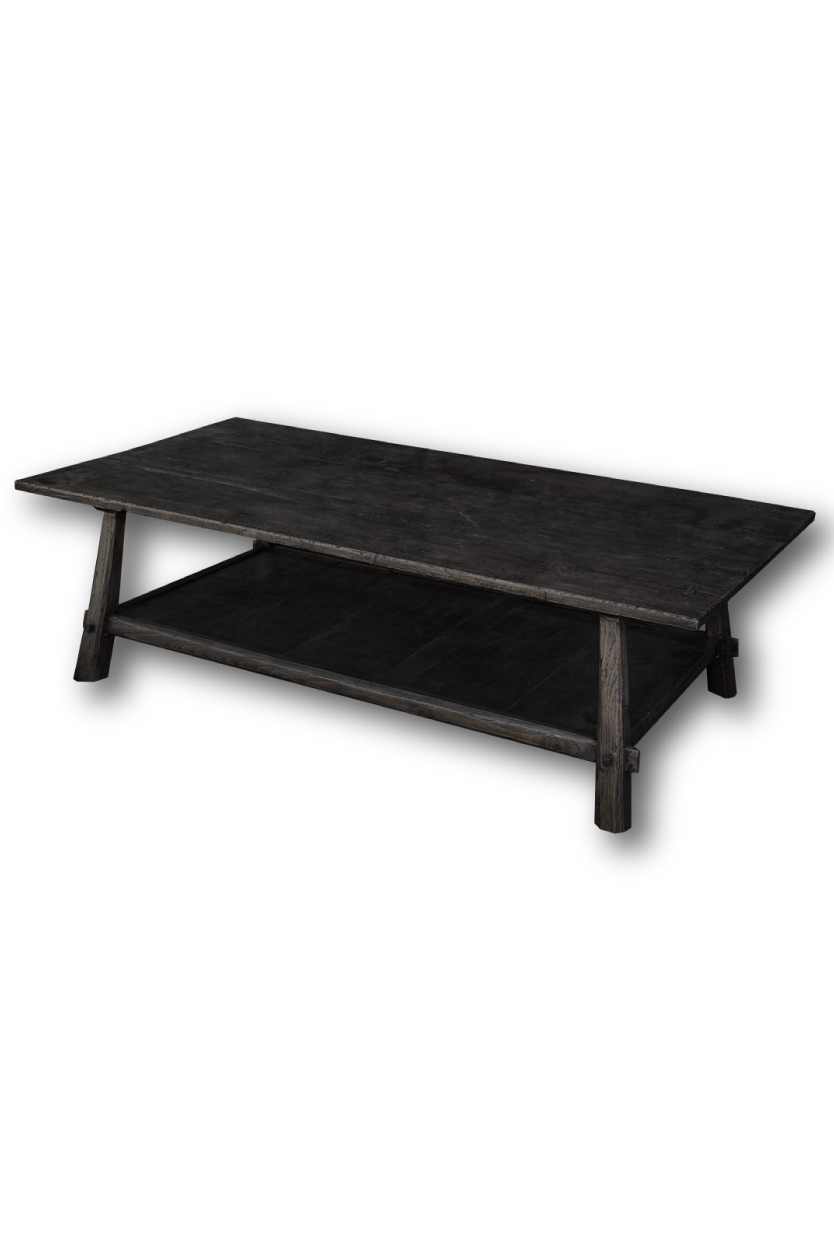 Black teak best sale coffee table