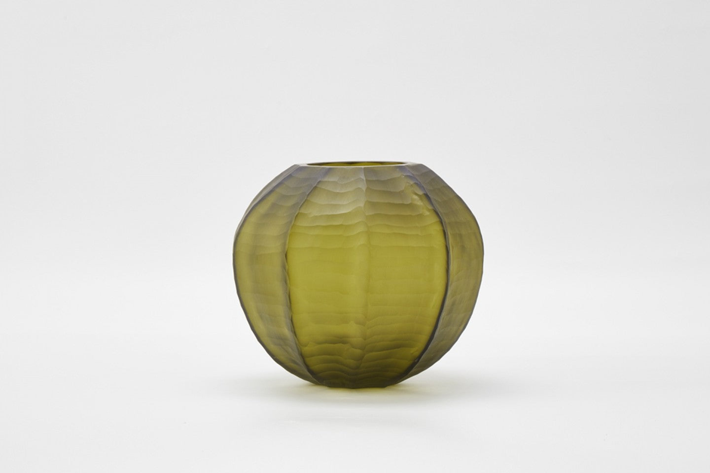 OLIVE BALLOON FROSTED VASE