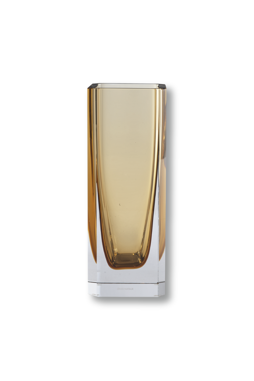 GREG NATALE 1977 CRYSTAL VASE AMBER MEDIUM (PRE-ORDER)