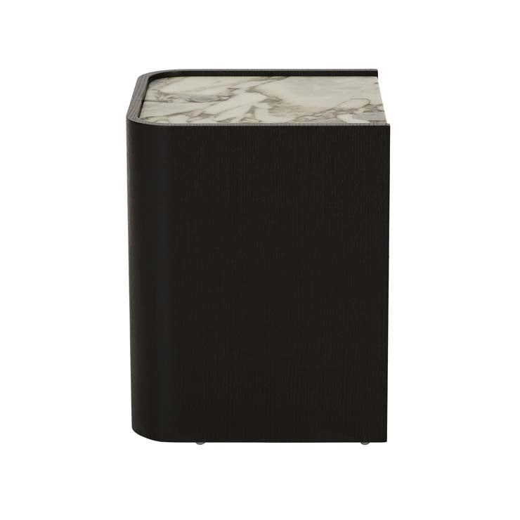 SHAPIRO BEDSIDE BLACK WITH MARBLE TOP (PRE-ORDER)