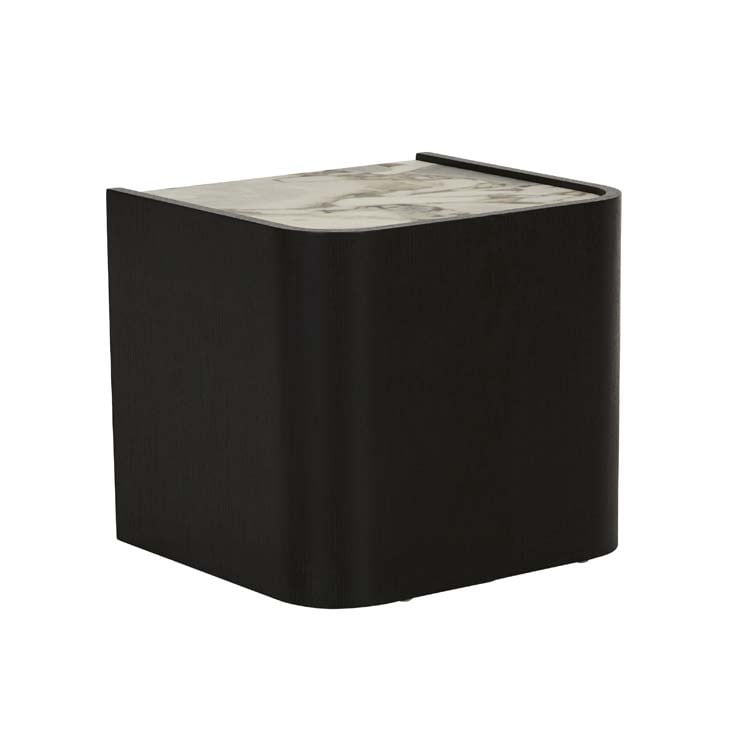 SHAPIRO BEDSIDE BLACK WITH MARBLE TOP (PRE-ORDER)