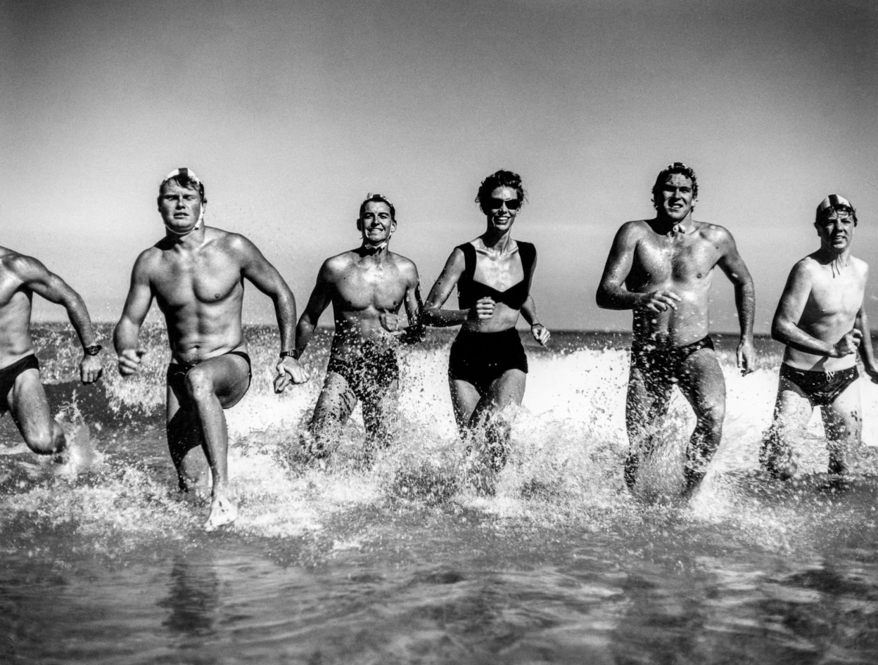 "LIFESAVERS RUNNING FROM SURF" - TONY POTTS