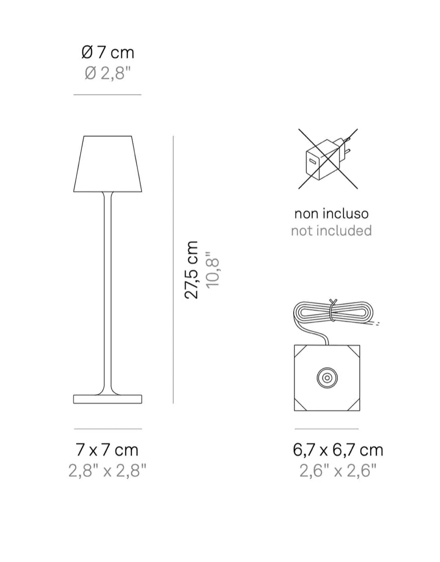 POLDINA MICRO WIRELESS TABLE LAMP (VARIOUS COLOURS)