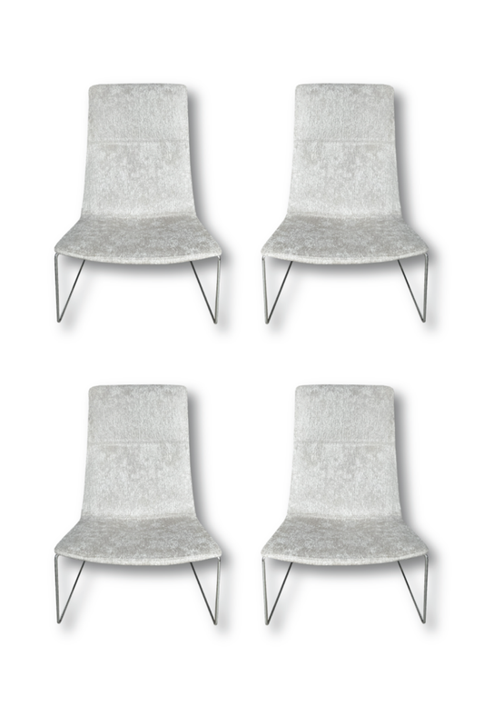 SET OF FOUR MOONSTONE CATIFA 70 SLED CHAIRS
